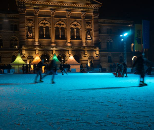 Ice Skating in Front of Parlament